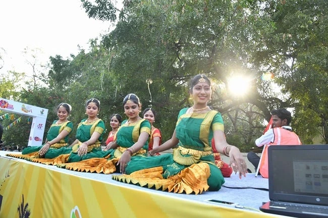 Traditional dancers taking part in the Grand Kovai Parade.